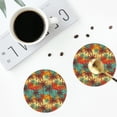 thumbnail image 4 of Zufioo Colorful Hawaii Palms Print Leather Coaster Set, Decorative PVC Coasters 4-pack - Scald and Stain-resistant, Suitable for Home, Cafes, Restaurants-Round Shape, 4 of 6