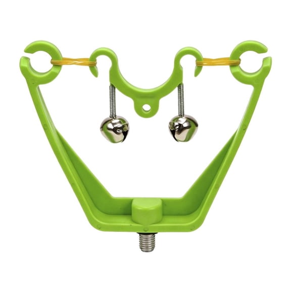 Bow-Shaped Fishing Rod Holder, ABS Nylon Metal Rod Rest, Night Fishing and Bankstick Setup, Green, 4.92 X 4.33 in