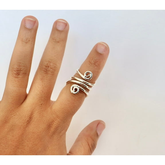 SS DESIGNS Adjustable Sterling Silver Mallet Finger Splint Ring | Handmade Trigger Finger Support Ring for PIP/DIP Joints | RA, EDS & Arthritis Relief Band