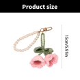 thumbnail image 6 of T-HOTLYST Handmade Flower Crochet Keychain with Pearls Soft Yarn Texture Fashion Key Holder Suitable for Bags and Keys Decorating, 6 of 19