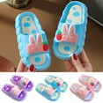 thumbnail image 5 of Xfvqtps Girls Slippers Cute Animals Rabbit Strawberry Thick Bottom Soft Sole Non Slip Comfortable Breathable Indoor and Outdoor PVC Slippers Blue-05, 5 of 5