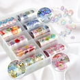 thumbnail image 3 of Pegatinas de lámina para uñas con estrellas, diseño de uñas con estampado colorido, calcomanía holográfica de cielo, accesorios para esmalte de uñas, decoración de uñas DIY para damas., 3 of 5