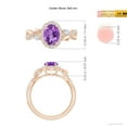 thumbnail image 5 of ANGARA Natural 1.15 Ct. Amethyst with Diamond Halo Ring in 14K Rose Gold for Women (Ring Size: 3), 5 of 10