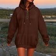 thumbnail image 5 of Towmus Women's Sweatshirt Quarter-Zip V Neck Fleece Drawstring Hooded Sweatshirts Lightweight Oversized Pullover Hoodie with Pocket, 5 of 6
