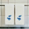 thumbnail image 3 of Serafina Home Summer Soft Absorbent Guest Bathroom Sea Turtle Hand Towels: Aqua Blue Turquoise Royal Blue Embroidery Design, 2 Piece, 3 of 5