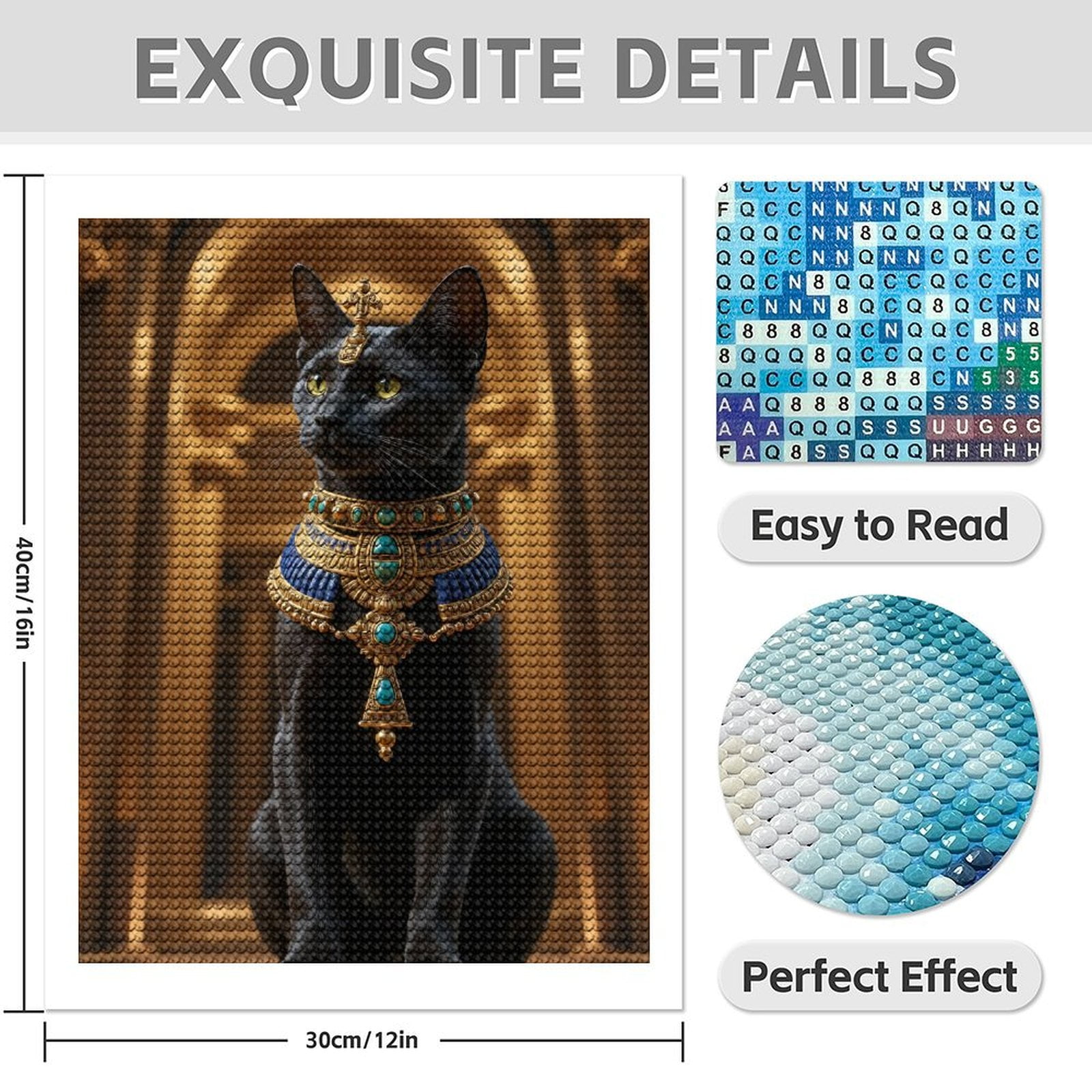 Diamond Art Kits for Adults - 5d Regal Feline Royal Gold Jewel Diamond Painting for Adults, Diamond Art for Adults Beginners, Diamond Painting Kits for Adults for Home Wall Decor