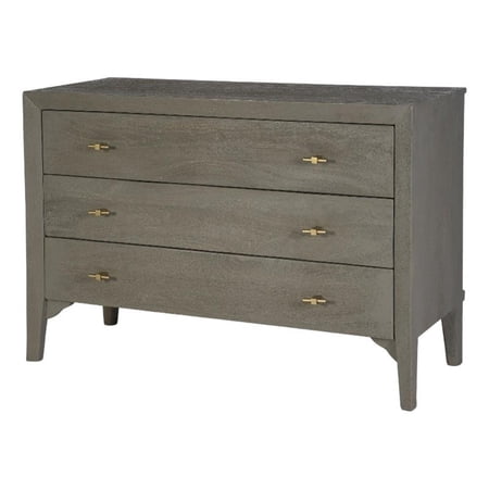 Beaumont Lane Traditional 46 W Wood 3 Drawer Dresser in Gray