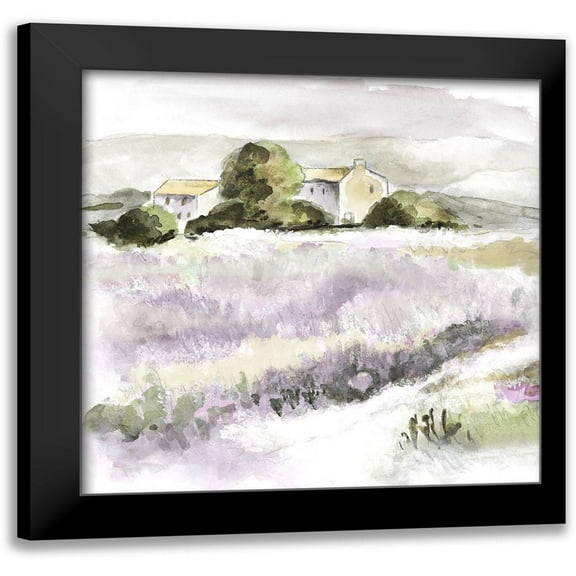Tava Studios 12x12 Black Modern Framed Museum Art Print Titled - Elegant Lavender II