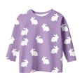 thumbnail image 3 of WOYY Easter T Shirt for Girls Rabbit Print 3/4 Sleeve Round Neck T-Shirt Kids Tee, Sizes 3-14, 3 of 3
