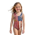 thumbnail image 5 of Grblisyd 4th of July Girls Swimsuit American Flag Quick Dry Swimwear Red White and Blue Crew Neck Beach Patriotic Bathing Suit, 5 of 6