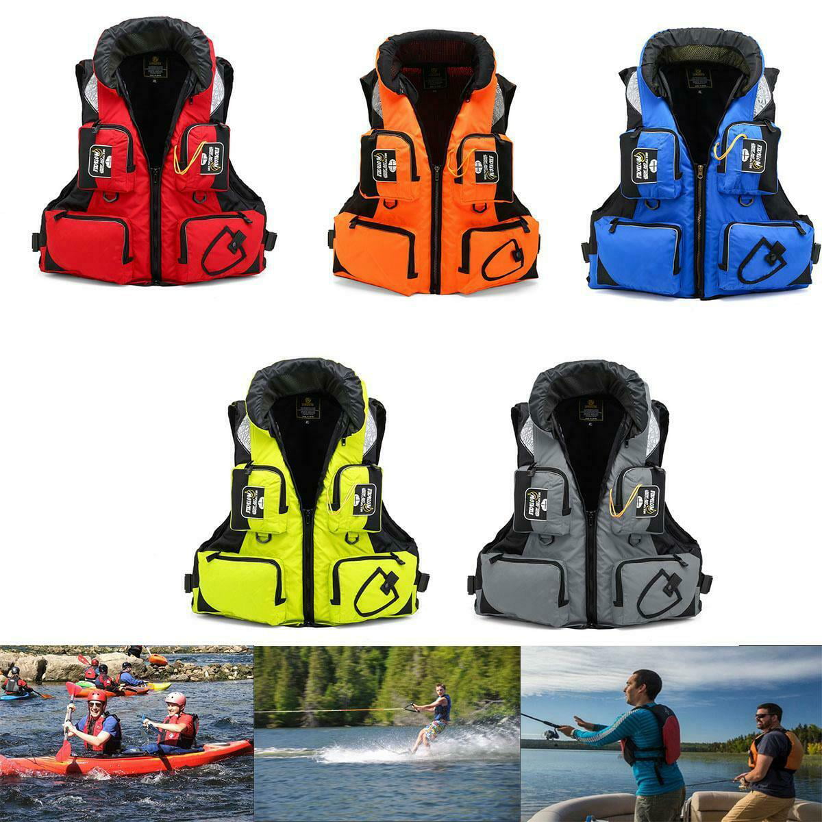 Details about   Life Jacket Adjustable Buoyancy Aid Reflective Sailing Kayak Canoeing Fishing 