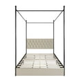 thumbnail image 6 of Home Design Harlan King Upholstered Metal Storage Canopy Bed Frame with Button-Tufted Headboard and Four Side Drawers, Beige, Easy Assembly, 6 of 12