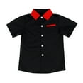 thumbnail image 2 of CYRBOKO Button Down Shirts forToddler Boys, Cotton Soft Casual Thin Short Sleeve Shirts Black Size 7-8 T, 2 of 3