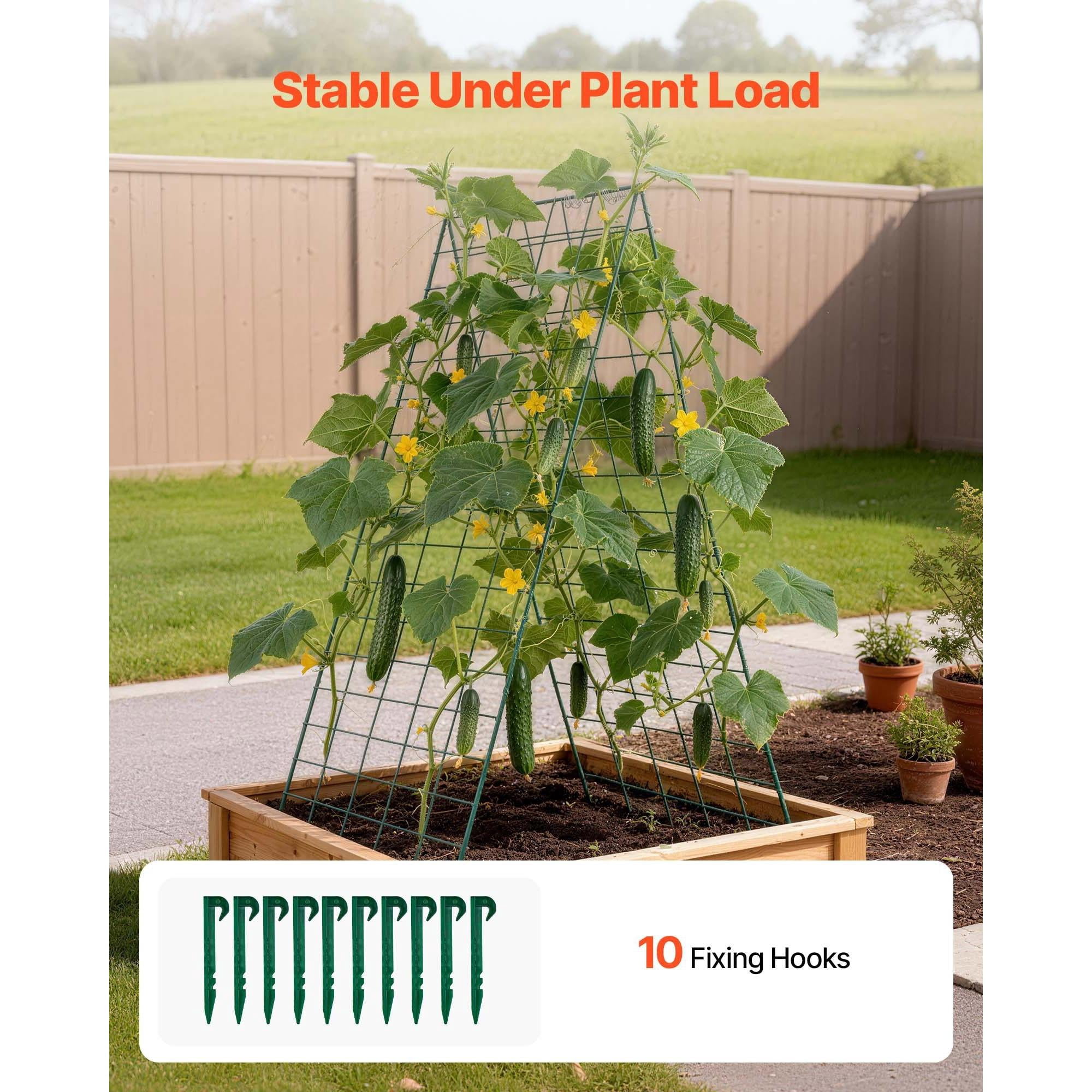 Cucumber Trellis 4 Pack, A-Frame Garden Trellises for Raised Bed, Metal Rustproof Coating Plant Support for Vine, Climbing Plants, Peas, Beans, Zucchini, Tomato, Flower (35.43 x 27.56 in x 4PCS)