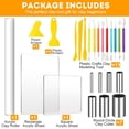 thumbnail image 7 of 24 Pcs Clay Sculpting Tools Kits Polymer Clay Tools DIY Set with Roller, Acrylic Sheet, Scraper Backing Board, Round Circle Shape Cutter, Shaping for Art Craft, 7 of 7