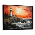 thumbnail image 2 of Designart "Lighthouse Guiding Painting II" Nautical & Beach Floater Framed Wall Art Living Room, 2 of 7