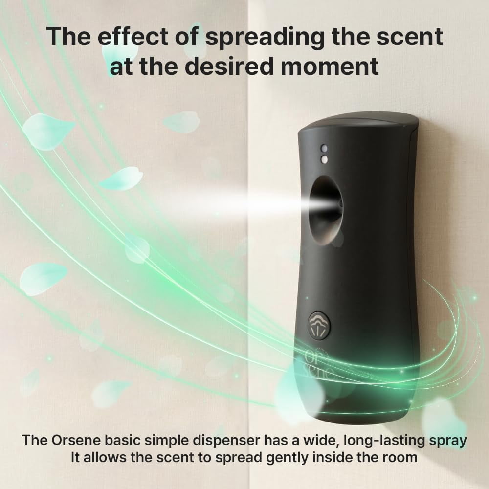 RGHJAR-Automatic Air Freshener Simple Basic Dispenser - Manual spray button, built-in light sensor, 24-hour/day/night modes, wall-mounted and freestanding types, aerosol dispenser (White) (Black)