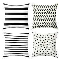 MOQIN Set of 4 Decorative Geometric 18 x 18 Inches Throw Pillow Covers - Modern Pattern Linen Square Pillow Cushion Case for Sofa Couch Bed Home Outdoor Car Christmas Decoration