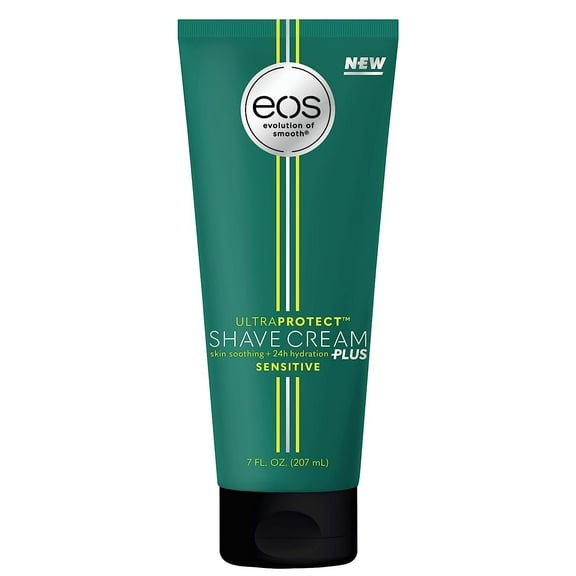 eos UltraProtect Mens Shave Cream- Sensitive, 24-Hour Hydration, Unscented, Non-Foaming Formula, 7 fl oz