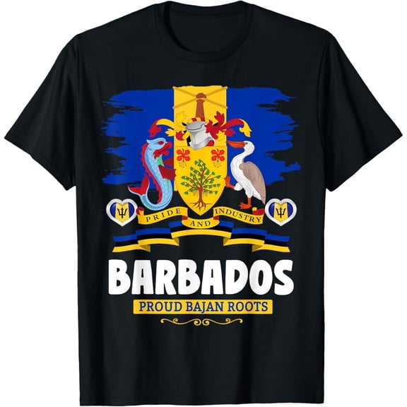 Barbados Flag Outfit Idea For Women & Novelty Bajan Roots T-Shirt