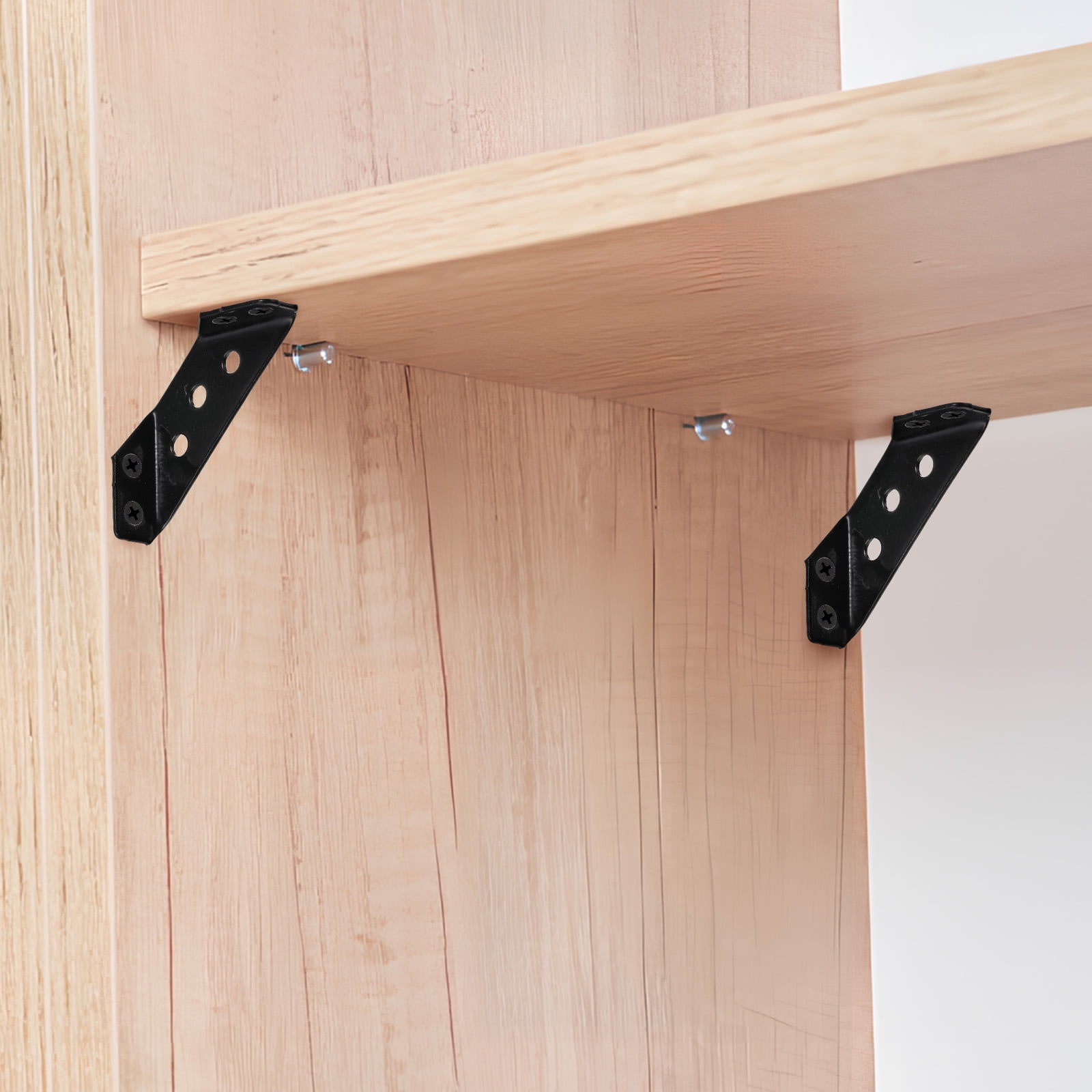 EXHUMKY BERTDOMD Heavy Duty Metal L Brackets for Shelves and Furniture Hardware, Black, 1 Set Support