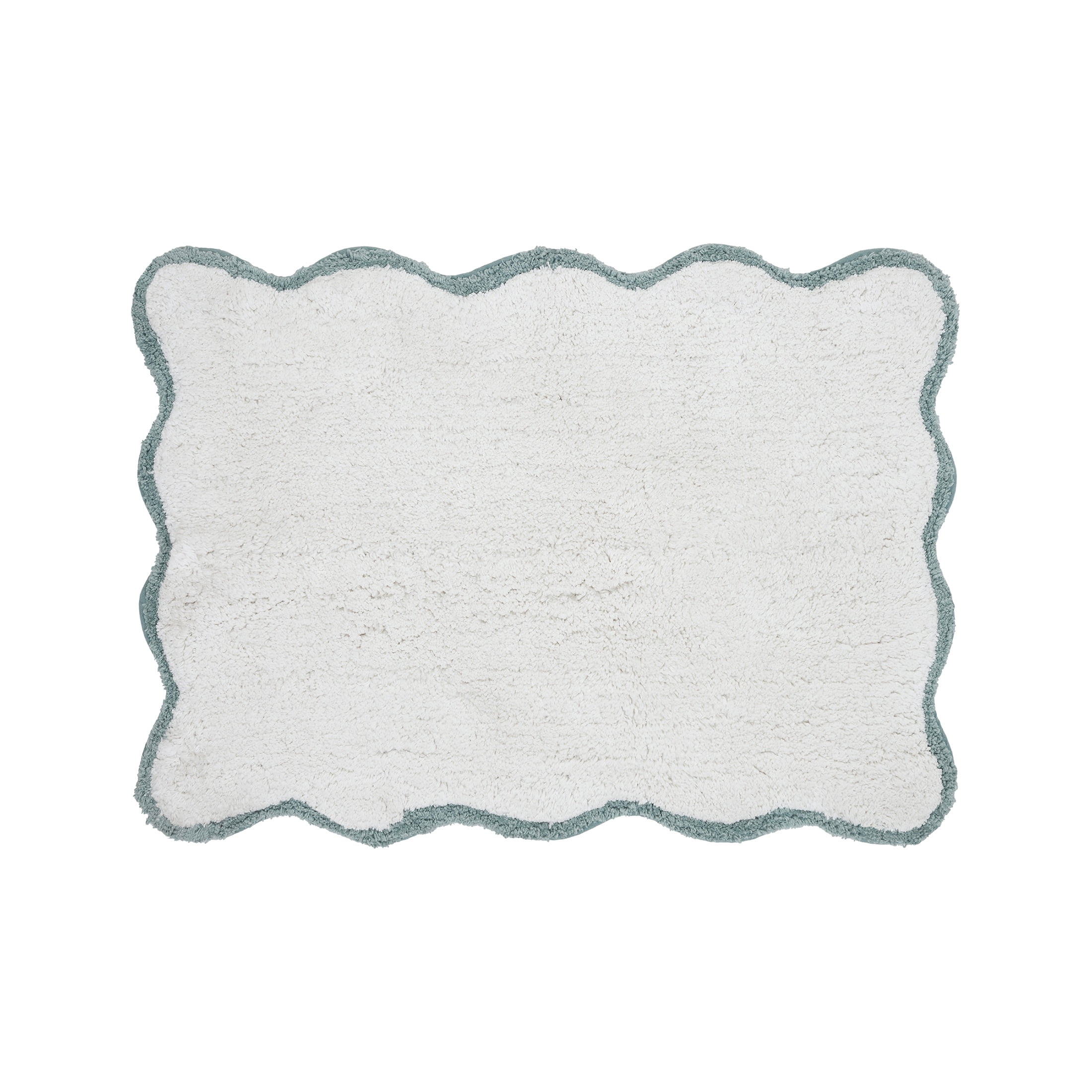 VCNY Home Scallop Aqua Cotton Bath Rug, 17" x 24"