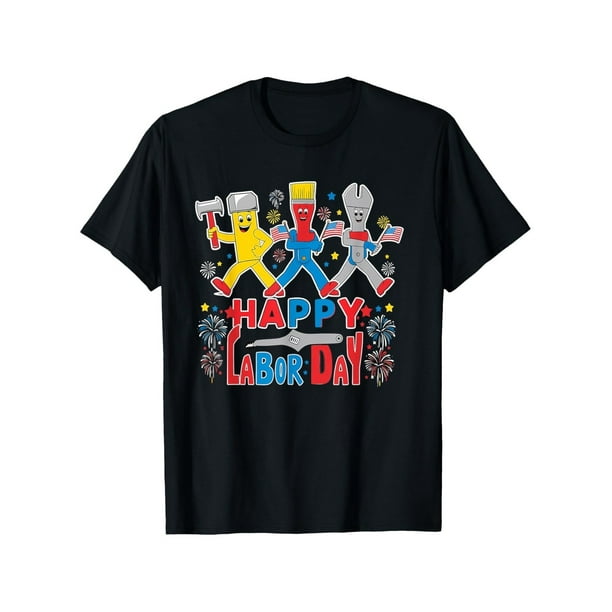 Happy Labor Patriotic Edition for, Boys Girls Trendy Cotton Tops Short Sleeve, Street Short Sleeve Tee, Comfort Tee, Casual Summer Tee, Must-have Fashionable Tee