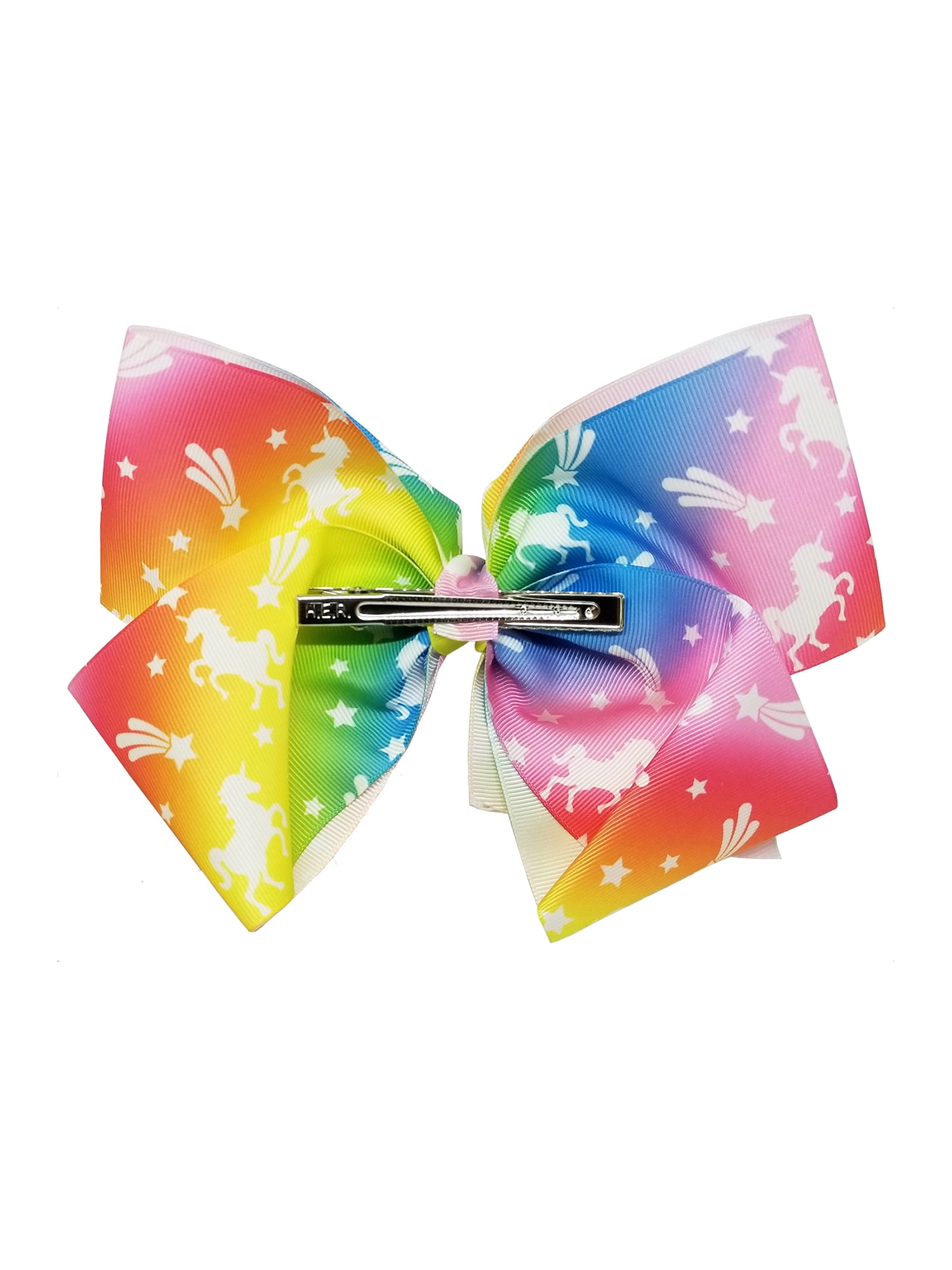 JoJo Siwa Large Cheer Hair Bow (Rainbow with Stars)