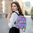 thumbnail image 6 of FORMRS Mini Backpack Purse for Women Quilted Travel Daypack Casual Shoulder Bag, Vibrant Geometric Pattern, 6 of 7