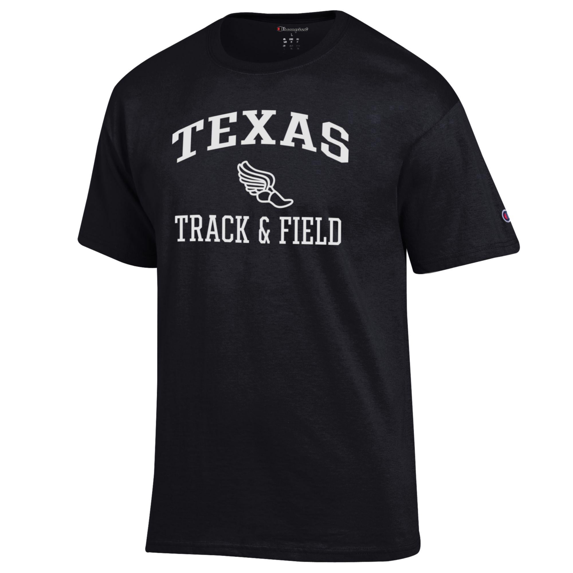 Men's Champion  Black Texas Longhorns Icon Track & Field T-Shirt
