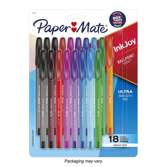 Bolígrafos Paper Mate InkJoy 100ST, tamaño mediano, 1,0 mm, 18