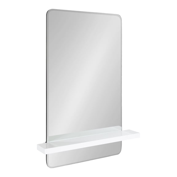 Kate and Laurel Fossett Frameless Rectangle Wall Mirror, 18 x 30, White, Decorative Shelf Mirror