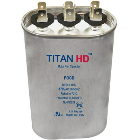 Mars Replacement Titan Hd Run Capacitor 25 4 Mfd 370V Oval 12065 By Titan