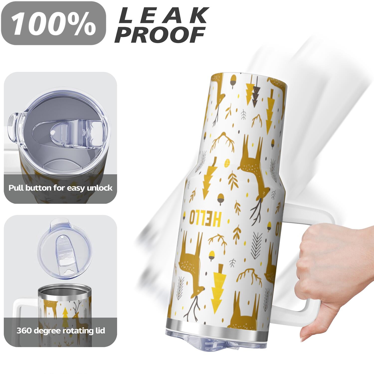 1pc 40 oz Christmas Tumbler with Lid and Straw Stainless steel Insulated tumblers Cute water bottle Travel/Gym coffee tumbler Gifts for Women/men