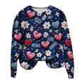 thumbnail image 2 of Offres Flash! Aqestyerly Mode Saint-Valentin Femme Décontracté Manches Longues Col Rond Imprimé Sweat-Shirt Hauts, 2 of 3