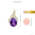 thumbnail image 3 of ANGARA Natural Solitaire Pear-Shaped 1.5 ct Amethyst Flame Pendant in 14K Yellow Gold for Women (Size-9x7mm) | February Birthstone, Anniversary, Jewelry Gift for Women | Natural Amethyst Necklace, 3 of 7