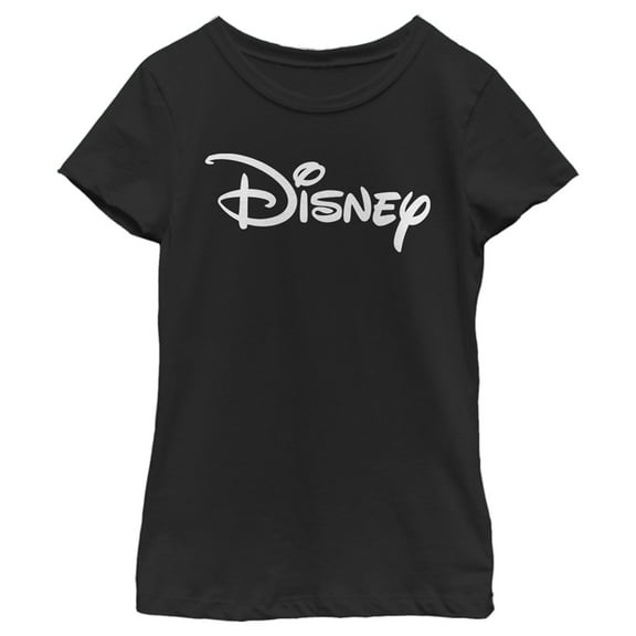 Girl's Disney Simple Logo Graphic Tee Black Medium