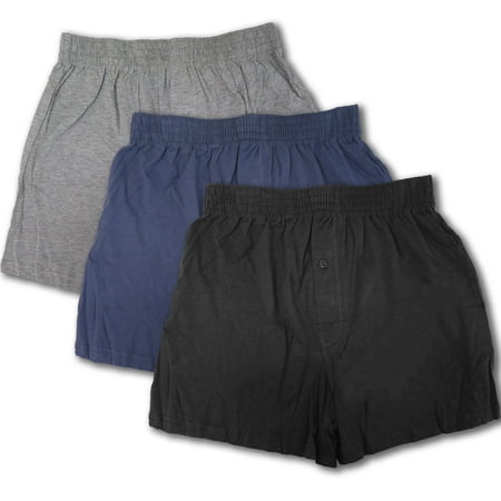 Fold Over Waist Boxer - 3 or 6 Men's Boxers Underwear W/ Stretch Waist & Breathable Cotton (3 Pack Set, Medium)
