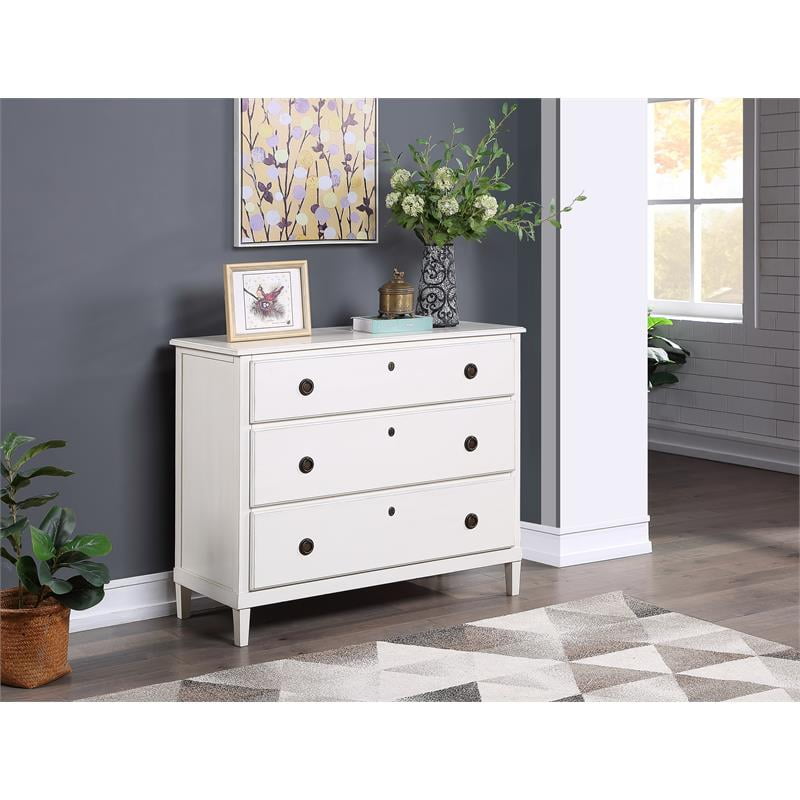 Cambridge Antique White 3Drawer Wood Dresser