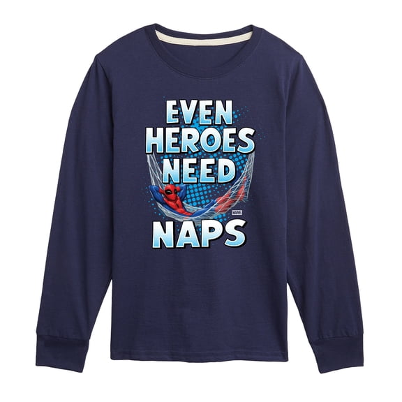 Marvel - Marvel Heros Need Naps - Youth Long Sleeve Graphic T-Shirt