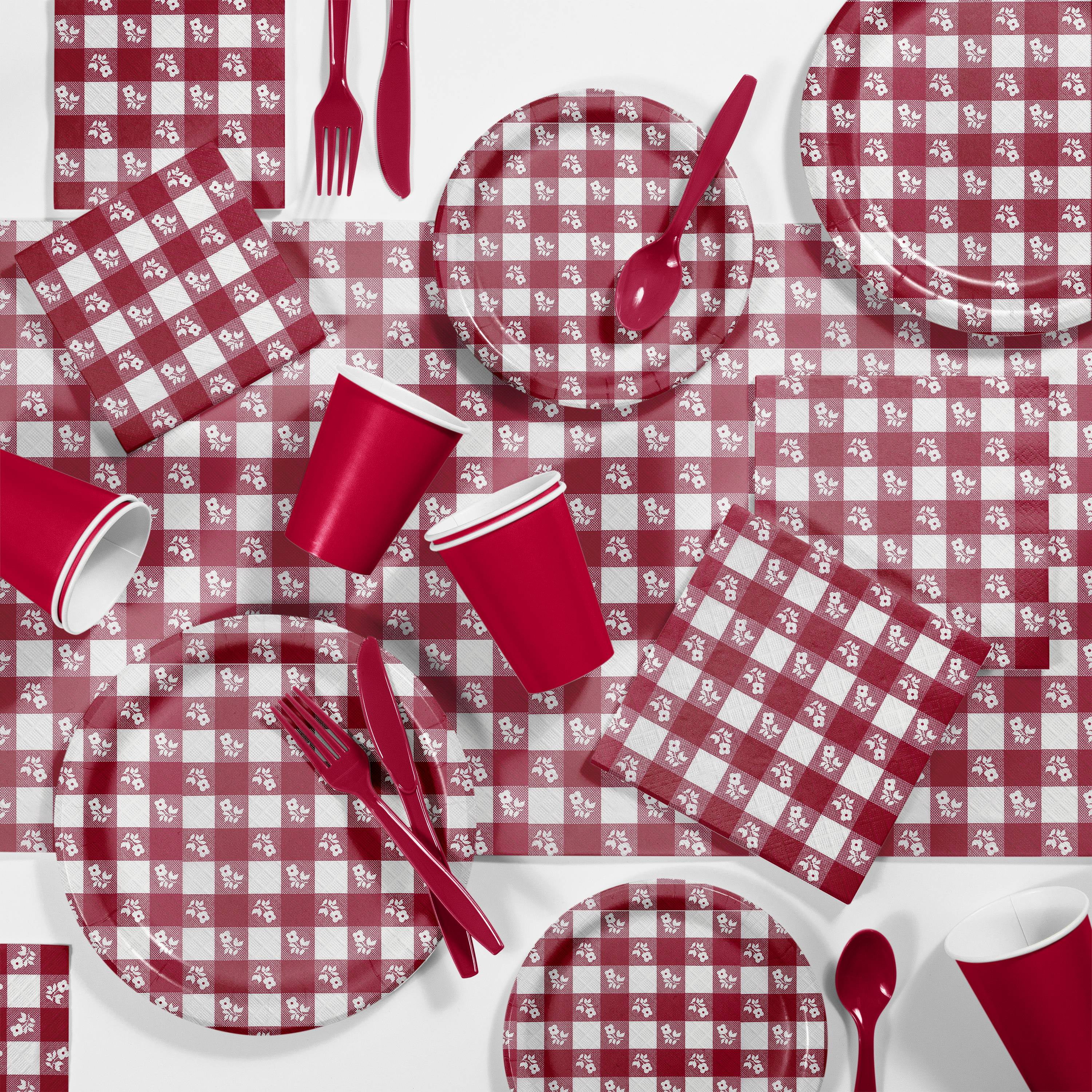 Red Gingham Picnic Supplies Kit
