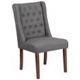 thumbnail image 1 of HERCULES Preston Series Black Leather Tufted Parsons Chair, 1 of 9