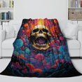 thumbnail image 4 of Blanket Skeleton 3D Thick Warm Fleece Blanket Throw Blanket For All Seasons Bed, 4 of 7