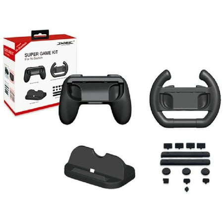 Dobe Nintendo Switch Dustproof Plug Charge Dock Joy Con Grips Racing Car Steering Wheel For Nintendo Switch - all the gamekit roblox bc