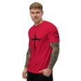thumbnail image 3 of GOD IS MY STRENGTH Fitted T-shirt (Red, XS), 3 of 4