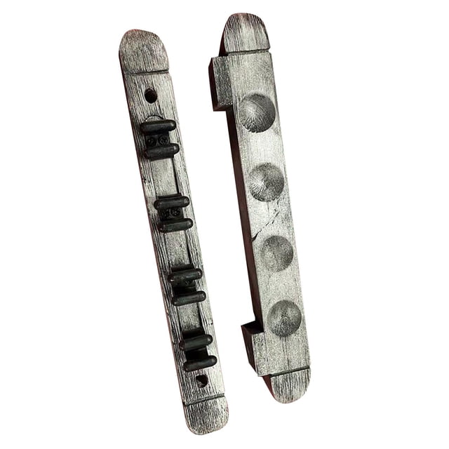 2x Snooker Rack Wall Mounted Table Sticks Rod Organizer Stand Storage Wooden Gray