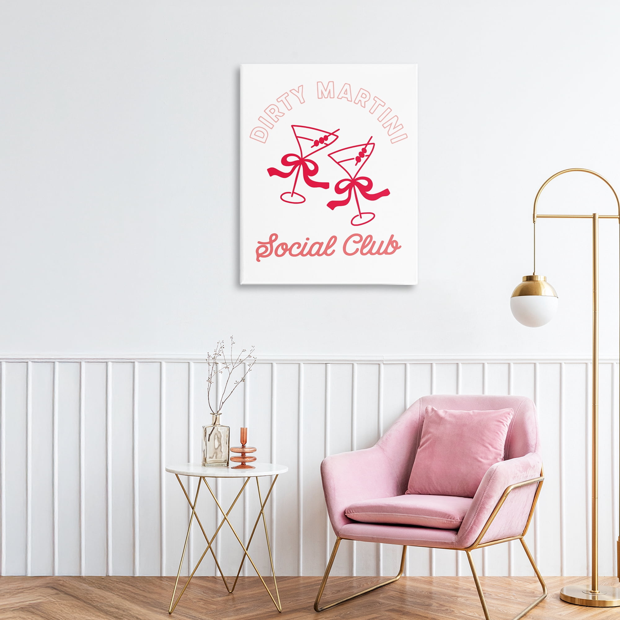Stupell Industries Pink Martini Social Club Canvas Wall Art, design by Lettered and Lined