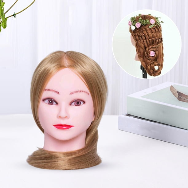 Cabeza de Maniquí, Entrenamiento de Peluquería, Peluquería Cabeza de Modelo de Fibra Sintética, para Cortar, Practicar Peluquería Decoración Del Hogar Cabeza rotatoria shamjiam Cabeza de maniquí