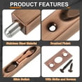thumbnail image 4 of Flush Bolt, 6" Stainless Steel Security Door Guard Latch 4Pack, Red Bronze, 4 of 6