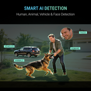 CINMOORE 2.5K Window Security Camera – No Drill Anti-Glare, Free AI Human/Vehicle/Pet Detection, 5000mAh Battery & Wired, Indoor to Outdoor, Face Recognition, 24/7 Recording